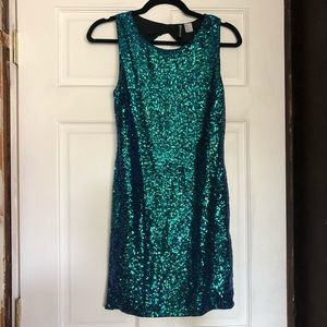 Blue/green Sequin Dress
